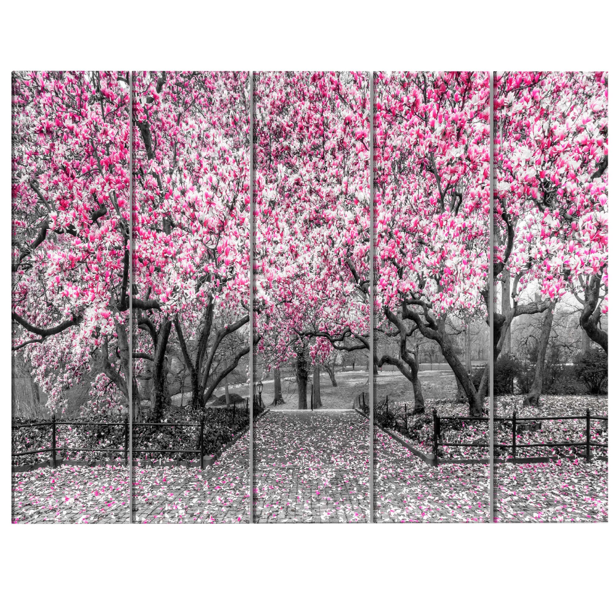 Tablou canvas 3 piese - Magnolia Park 1 - 225 x 90 cm