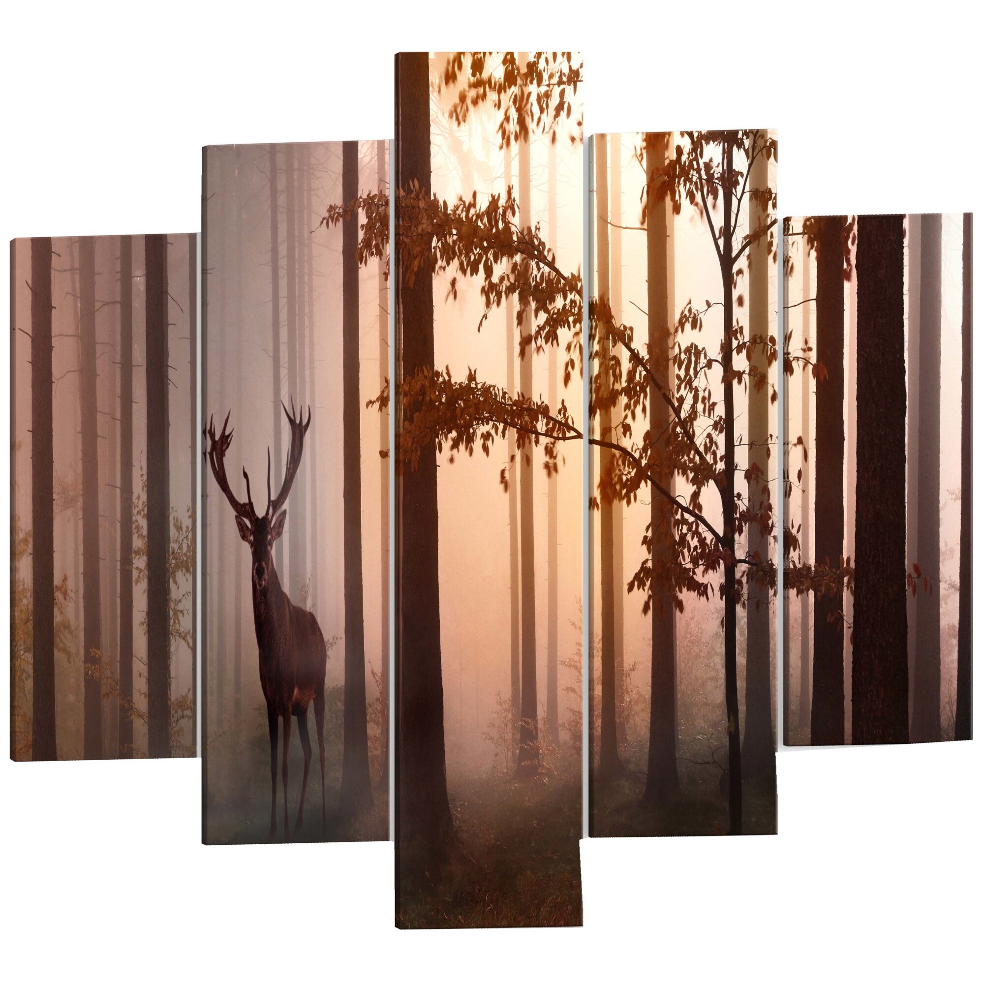 Tablou canvas 5 piese - Dimineata 1 - 200 x 100 cm