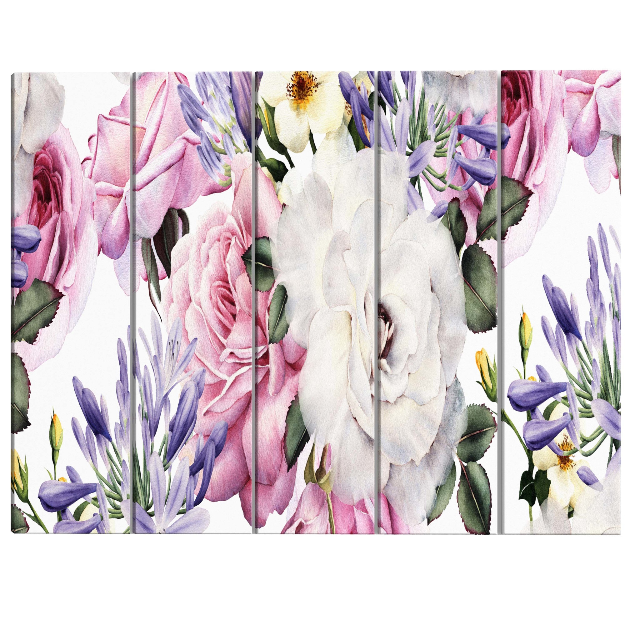 Tablou canvas 5 piese - Compozitie trandafir 2 - 200 x 80 cm