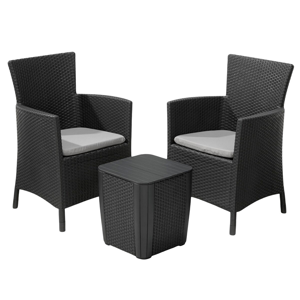 Set Mobila gradina 3 piese, Allibert, Plastic, Gri