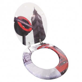 Capac WC, MDF, Imprimat Print, 3 Fete London Londra Capac WC, MDF, Imprimat Print, 3 Fete London Londra