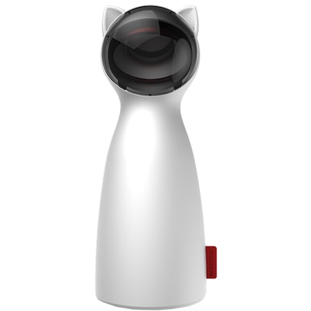 Jucarie interactiva cu laser pentru pisici, Mellow Smart Automatic, 7x18 cm, Alb
