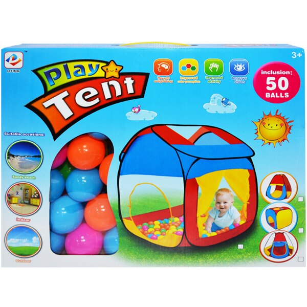 Cort textil pentru copii, Vision, cu 50 de mingi incluse