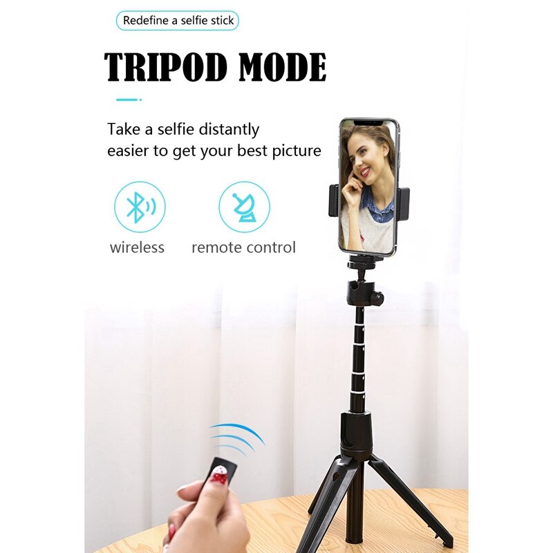 Selfie Stick sau Tripod Bluetooth ,270 g,cu detasabila RM823,Negru eMAG.ro