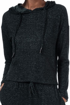 Hanorac cu gluga Brave Soul dama, gri melange, marimea S Hanorac cu gluga Brave Soul dama, gri melange, marimea S