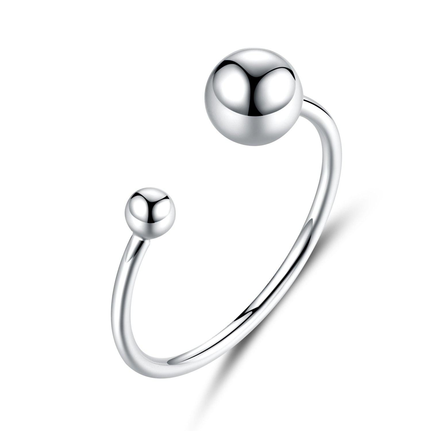 Inel reglabil din argint Double Rounds