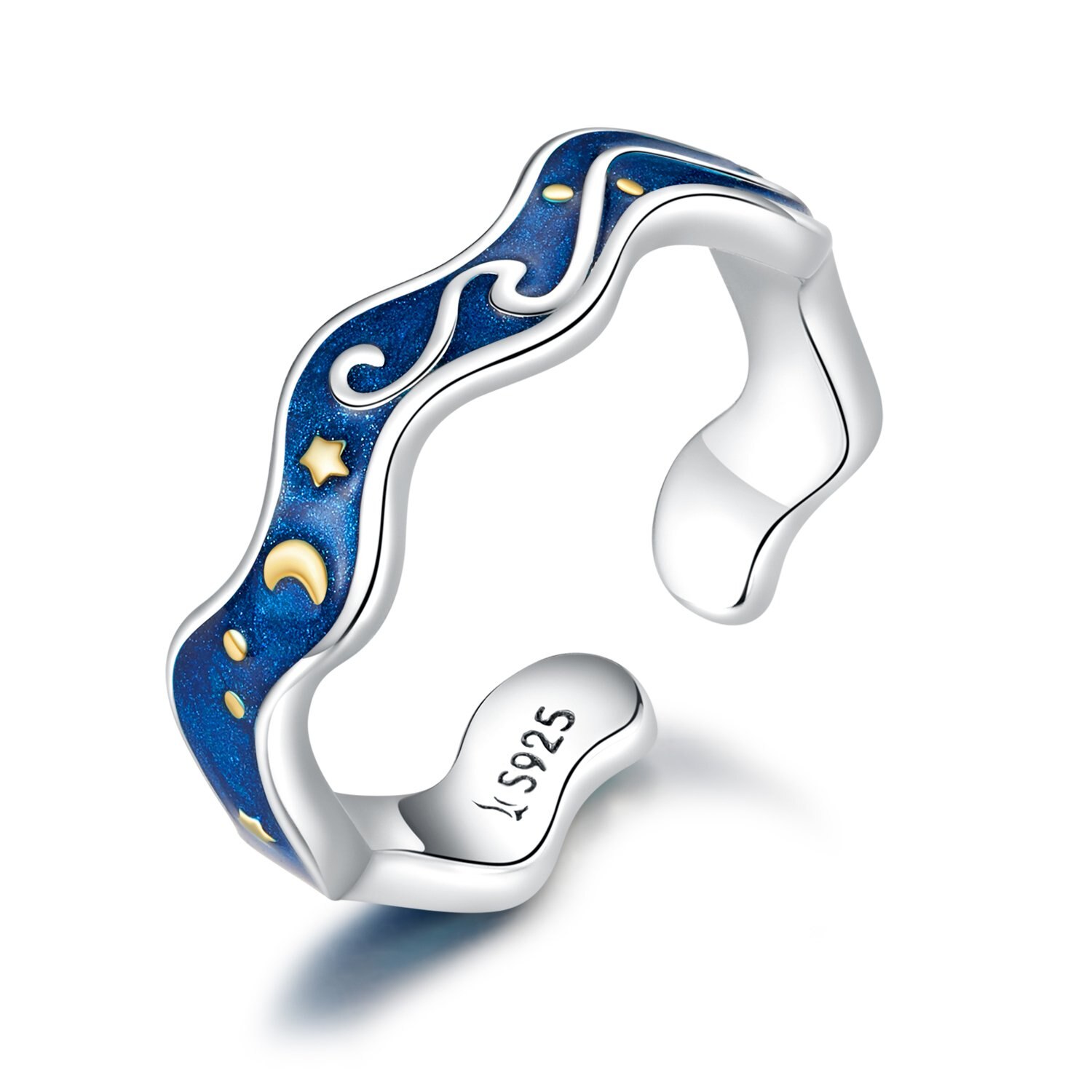 Inel din argint Starry Blue Night