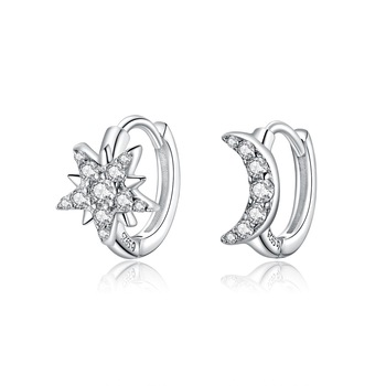 Cercei din argint Crystal Moon and Star Cercei din argint Crystal Moon and Star