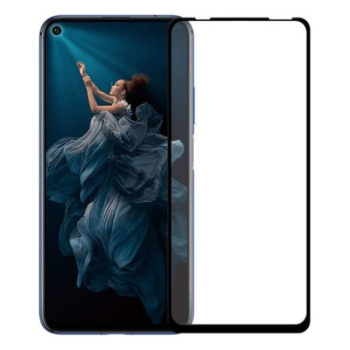 Folie sticla 6D compatibil cu Samsung Huawei Nova 5T - Margine Neagra