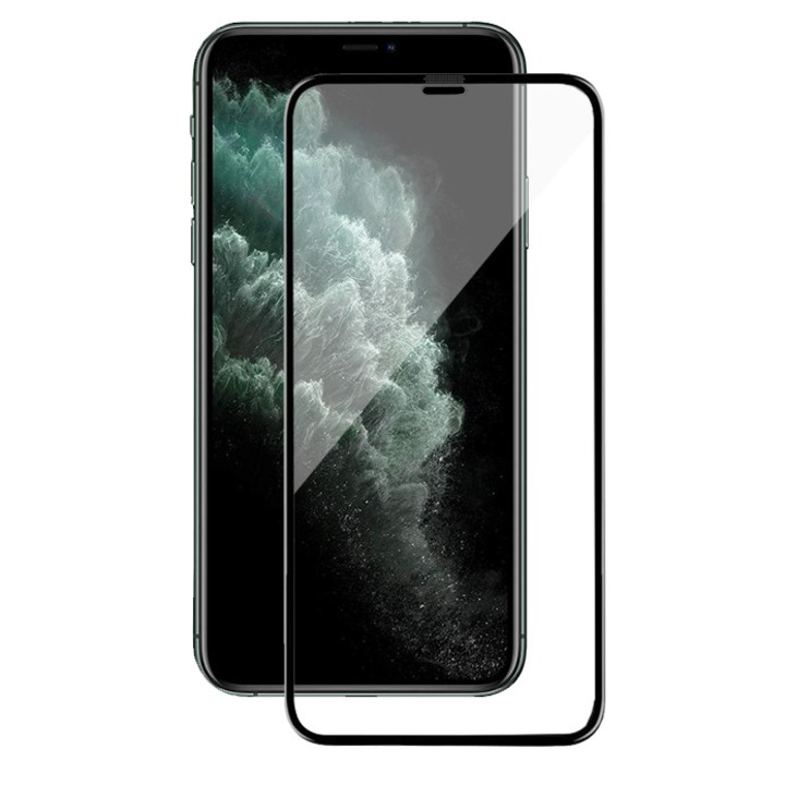 iPhone 11 Pro üvegfólia, SLR, FullGlue, FullCover, edzett üveg 9H, fekete