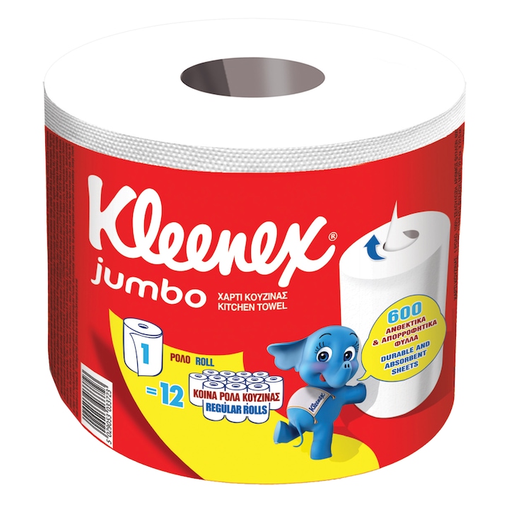 Кухненска хартия Kleenex Jumbo, 2 пластова, 600 листа