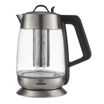 Fierbator cu filtru de ceai Heinner HEK-TF18GX, 1.8 L, 5 setari temperatura, iluminare colorata, control touch, element inox, oprire automata, Inox/Sticla Fierbator cu filtru de ceai Heinner HEK-TF18GX, 1.8 L, 5 setari temperatura, iluminare colorata, control touch, element inox, oprire automata, Inox/Sticla