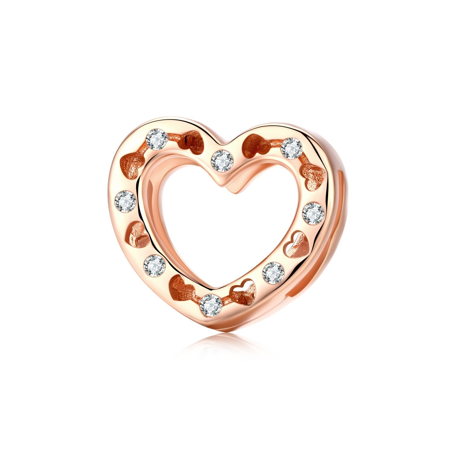 Talisman din argint Metropolitan Crystal Heart Bead