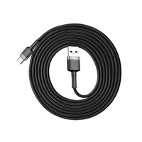 cablu date si incarcare ultrarezistent baseus cafule usb la type-c usb-c usb 31 3a fast charge 2 metri negru  gri imagen 7_0_
0