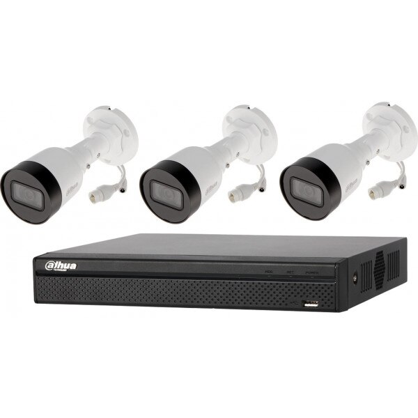 Sistem supraveghere profesional tehnologie IP 3 camere 2MP POE Dahua, NVR 4 canale
