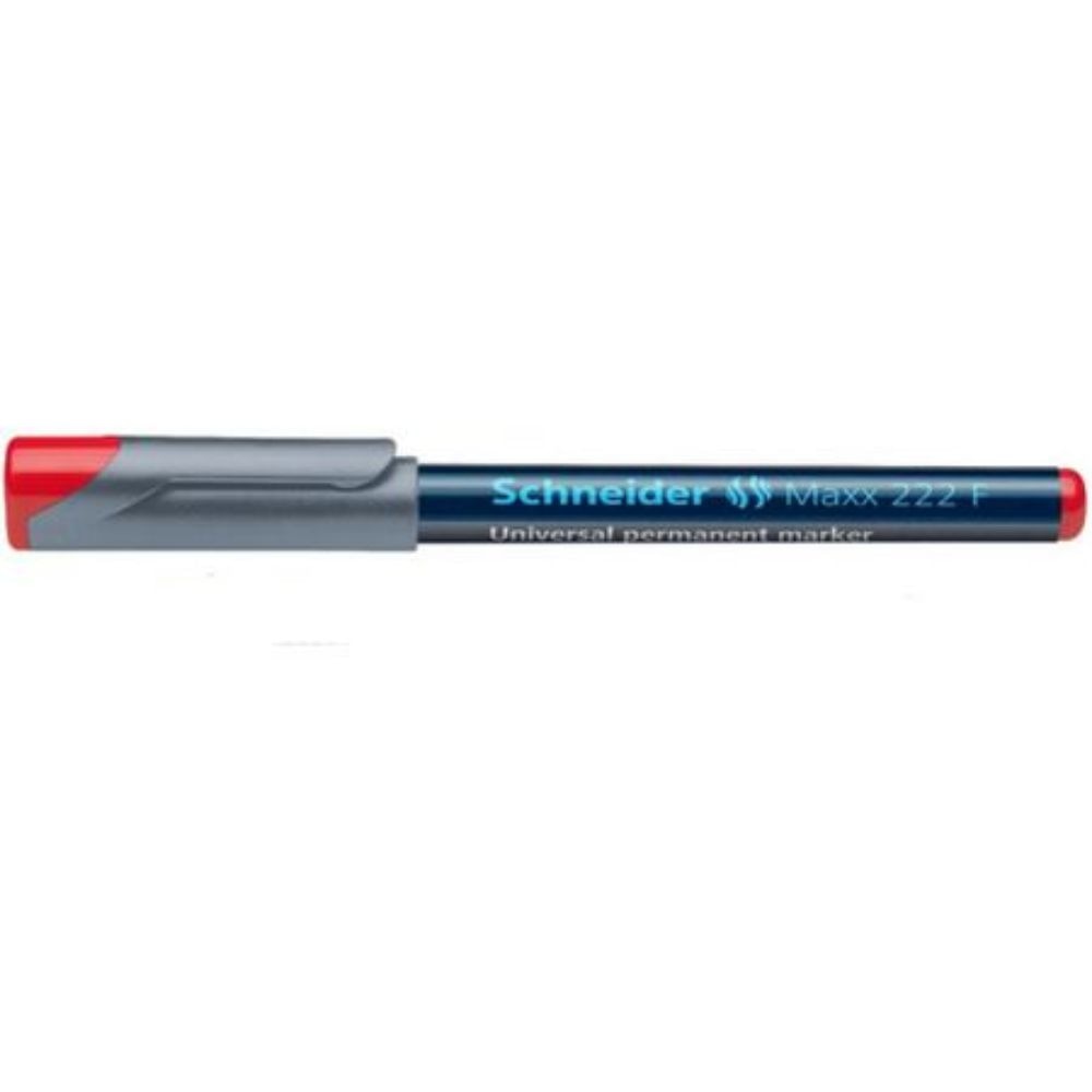 Set 10 Markere Permanente Schneider Maxx 222 F, Varf Subtire + Rotund, Scriere 0.7 mm, Culoare Rosie