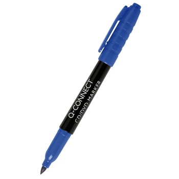 Set 10 Markere Permanente pentru CD/DVD Q-CONNECT, Varf Subtire + Rotund, Scriere 1 mm, Culoare Albastra Set 10 Markere Permanente pentru CD/DVD Q-CONNECT, Varf Subtire + Rotund, Scriere 1 mm, Culoare Albastra