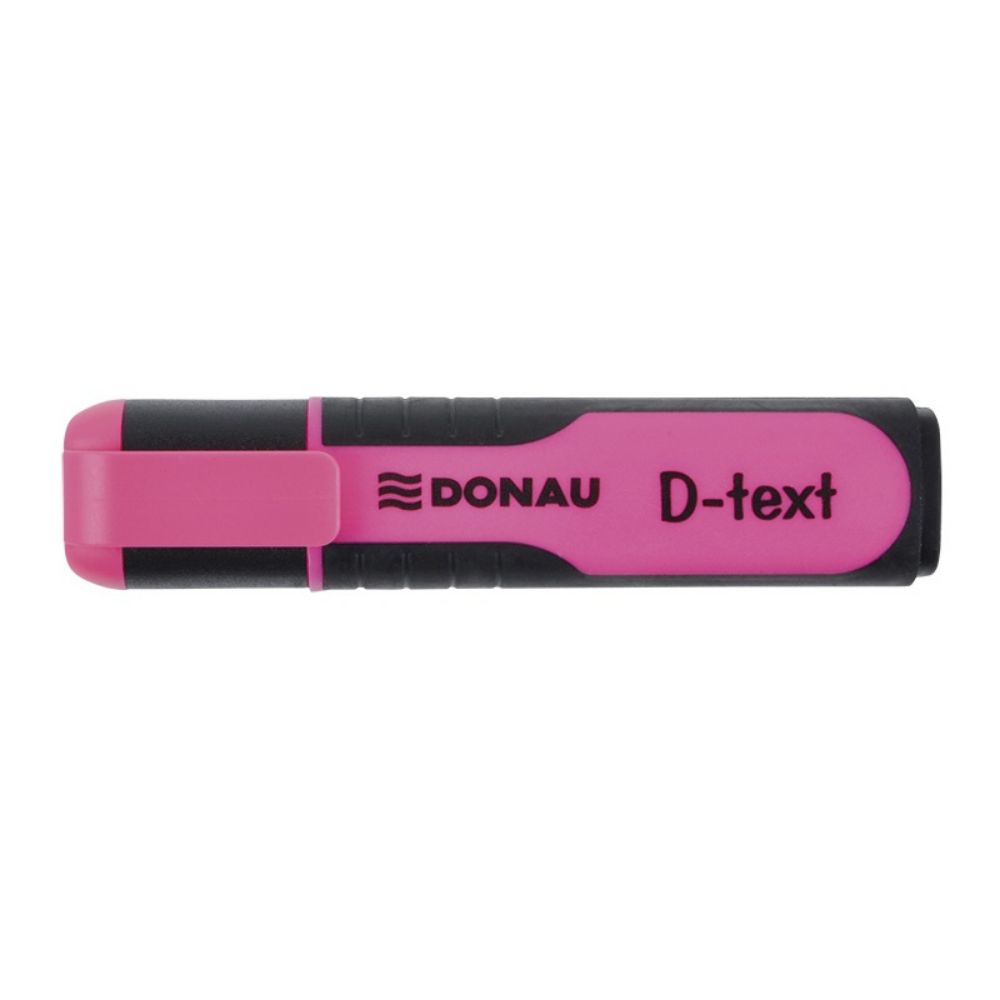 Set 10 Textmarkere DONAU D-text, Varf Tesit si Scriere de 1-5 mm, Corp cu Grip, Culoare Roz Fluorescent, Evidentiatoare