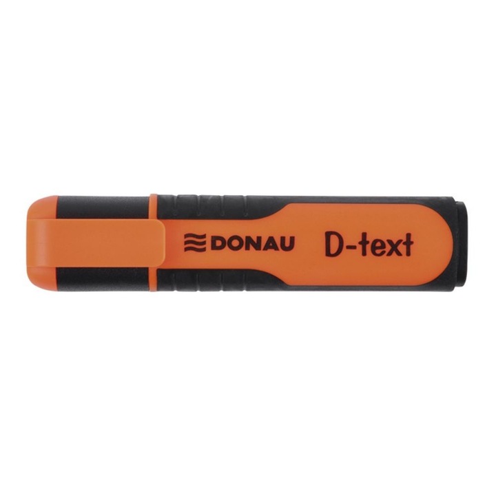 Set 10 Textmarkere DONAU D-text, Varf Tesit si Scriere de 1-5 mm, Corp cu Grip, Culoare Portocaliu Fluorescent, Evidentiatoare
