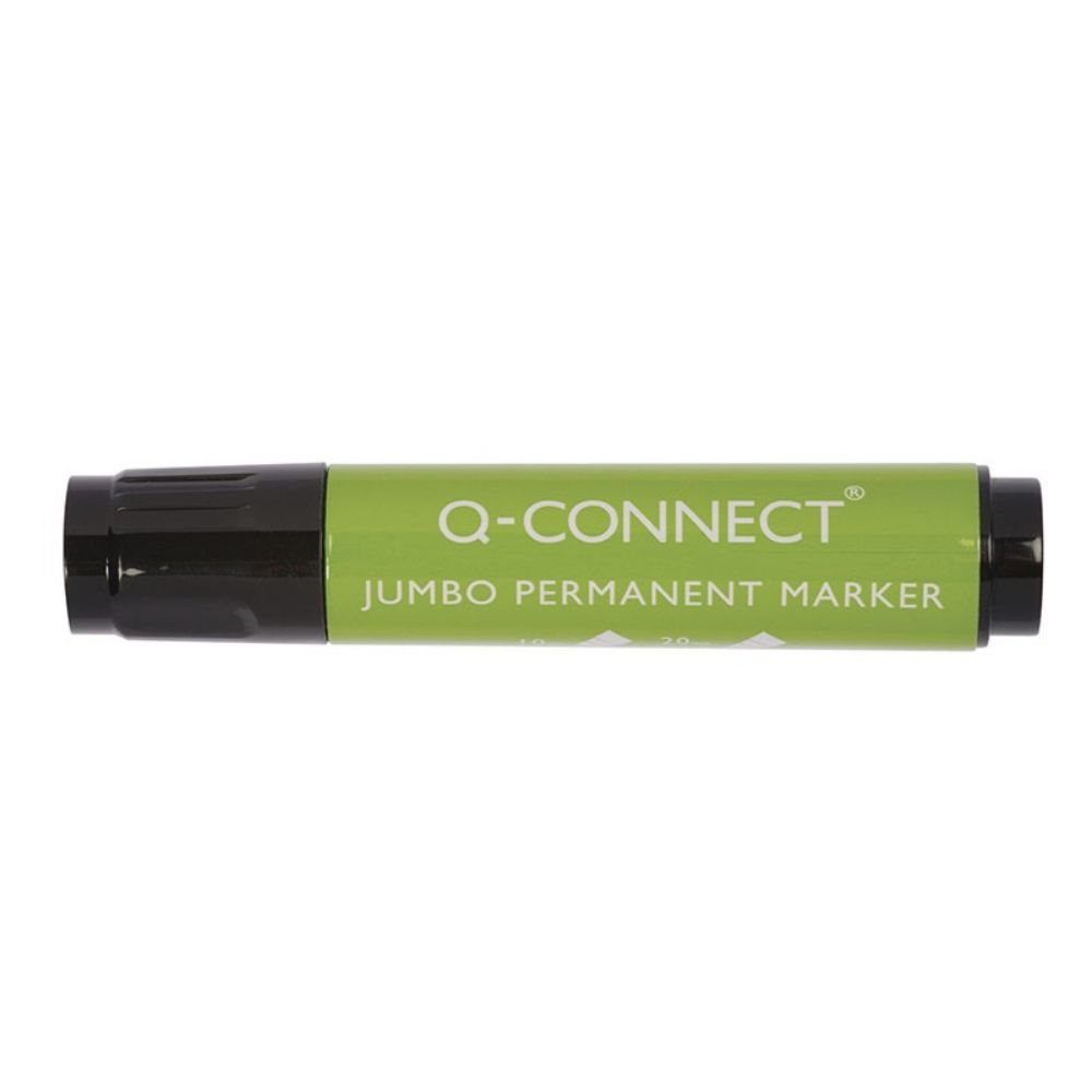 Marker Permanent Q-CONNECT Jumbo, Varf Patrat, Scriere de 2-20 mm, Model Negru