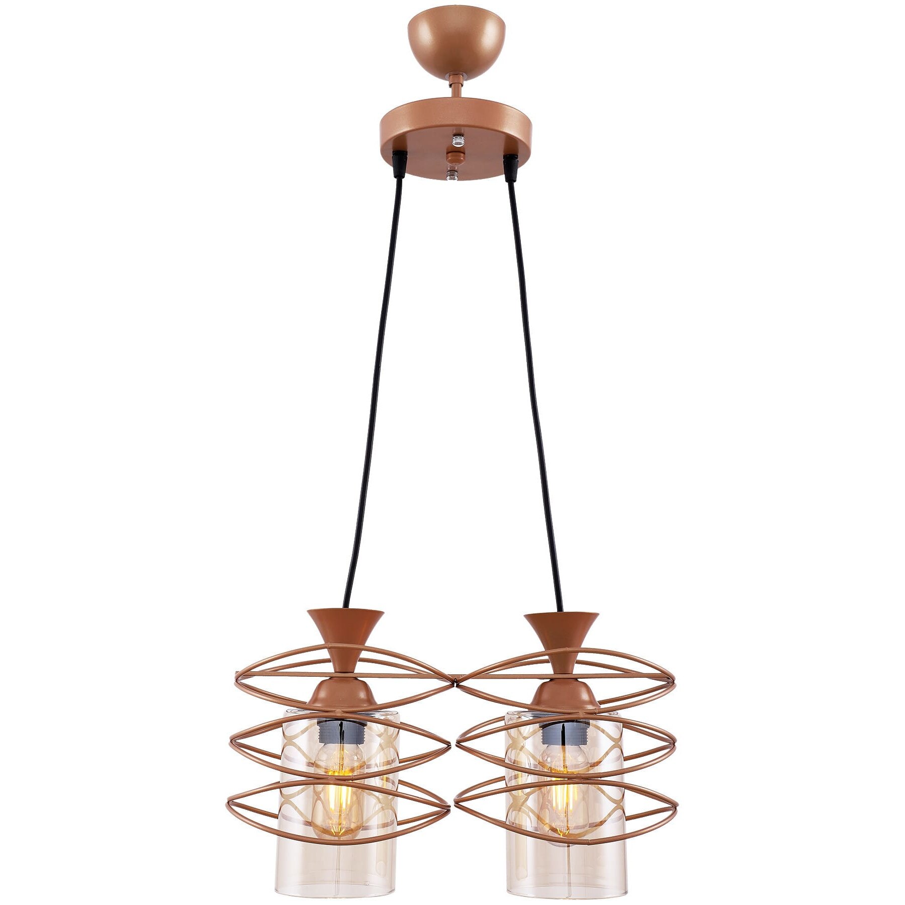 Lustra Fiber, 2 becuri, Begusa, E 27, 60 W, somon