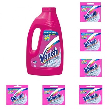 Pachet 3x Solutie pentru indepartarea petelor Vanish Pink + 6 xSolutii curatat pete Vanish pudra oxi , 30 g / plic Pachet 3x Solutie pentru indepartarea petelor Vanish Pink + 6 xSolutii curatat pete Vanish pudra oxi , 30 g / plic