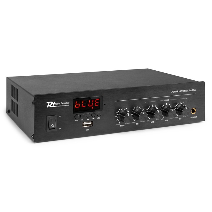 Усилвател за звук, 45W, 100V/4-16ohm, Power Dynamics PDM45