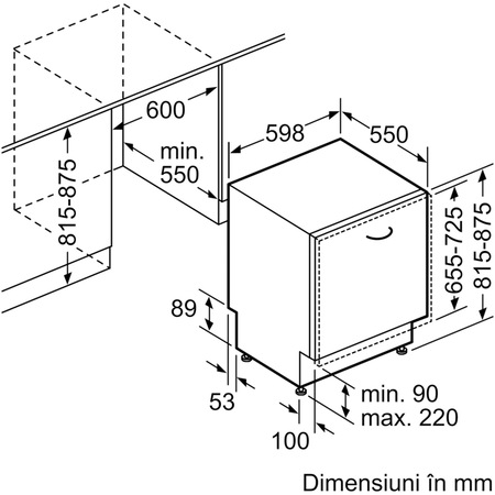 Masina de spalat vase incorporabila Bosch SMV46NX01E, 13 seturi, 6 programe, Clasa A++, 60 cm