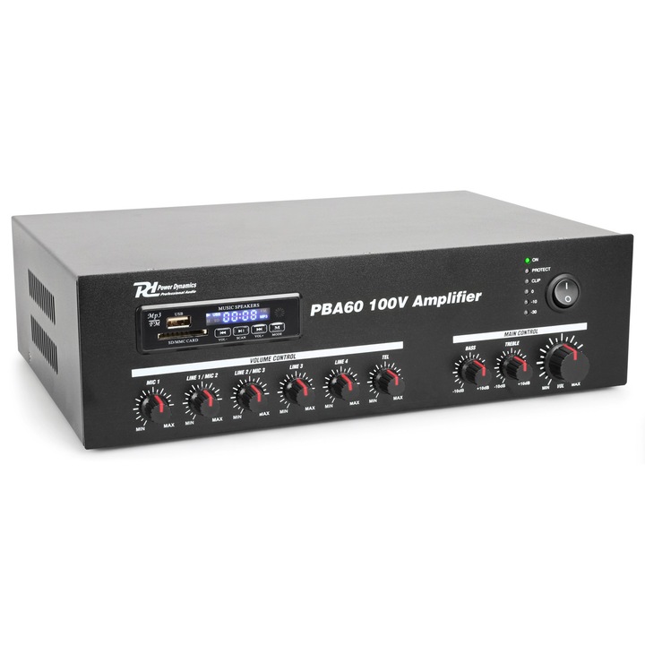 Линеен усилвател, 100V, 60W RMS, Power Dynamics PBA60