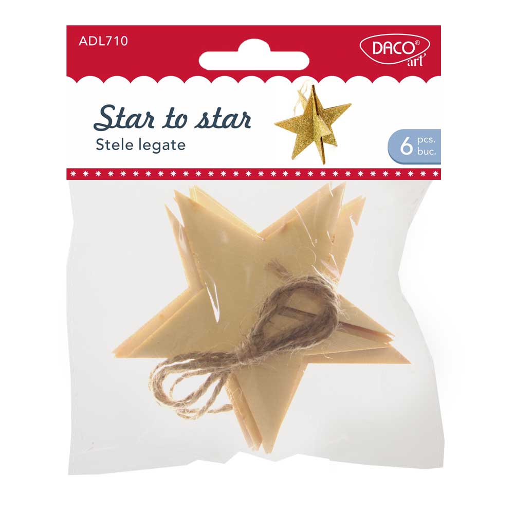 Stele Legate de Lemn DACO, 9 cm, 6 Buc/Set, Natur