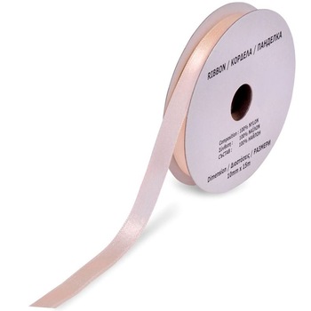 Panglica decorativa, Zola®, pentru cadouri, roz pal, 15m x 1cm Panglica decorativa, Zola®, pentru cadouri, roz pal, 15m x 1cm