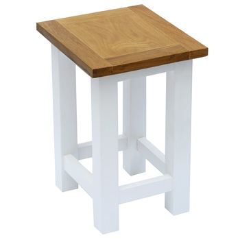 Masa laterala din lemn de stejar, vidaXL, Alb, 27 x 24 x 37 cm Masa laterala din lemn de stejar, vidaXL, Alb, 27 x 24 x 37 cm