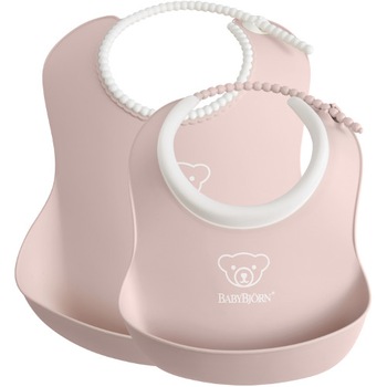 Set BabyBjorn 2 Bavete Baby Feeding Set, Powder pink Set BabyBjorn 2 Bavete Baby Feeding Set, Powder pink