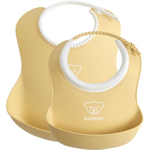 Комплект BabyBjorn 2 Bibs Baby Feeding Set, Powder yellow eMAG.bg
