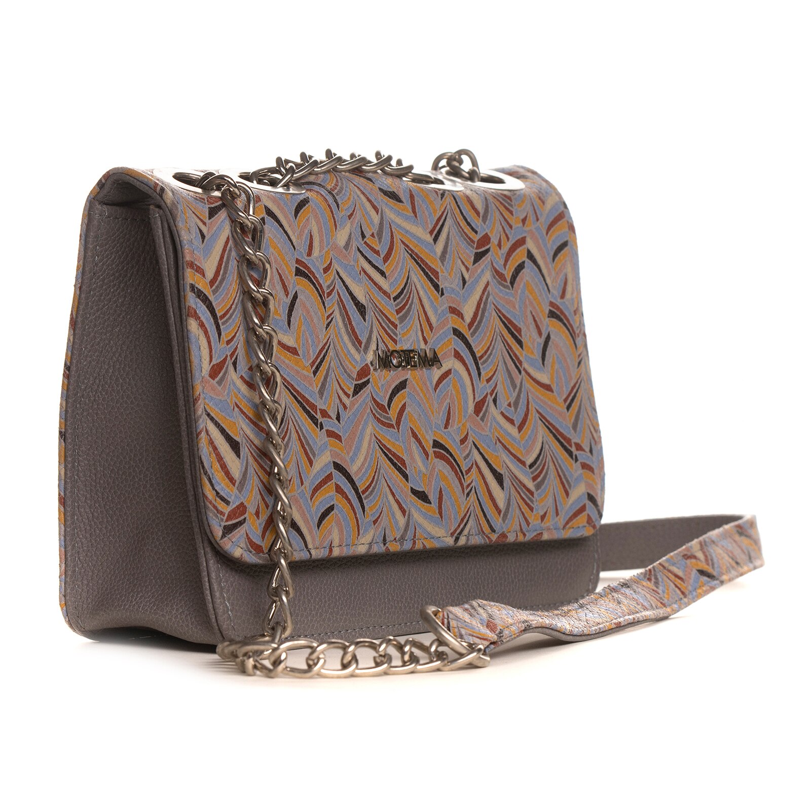 Geanta piele MABELLE PRINT, gri