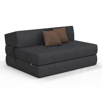 Saltea pliabila pentru copii/adolescenti tip canapea Spij zdrowo Alex, Grafit/Maro Saltea pliabila pentru copii/adolescenti tip canapea Spij zdrowo Alex, Grafit/Maro