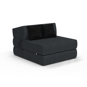 Saltea pliabila pentru copii/adolescenti tip fotoliu Spij zdrowo Alex, Grafit/Negru Saltea pliabila pentru copii/adolescenti tip fotoliu Spij zdrowo Alex, Grafit/Negru