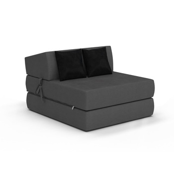 Saltea pliabila pentru copii/adolescenti tip fotoliu Spij zdrowo Alex, Gri inchis/Negru Saltea pliabila pentru copii/adolescenti tip fotoliu Spij zdrowo Alex, Gri inchis/Negru