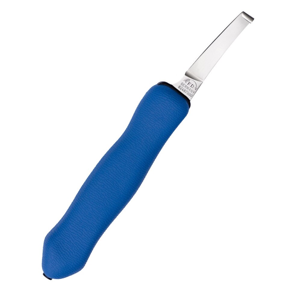 Reneta trimaj ongloane DICK EXPERT-GRIP 2K, cu lama scurta si ingusta, dreapta, albastra