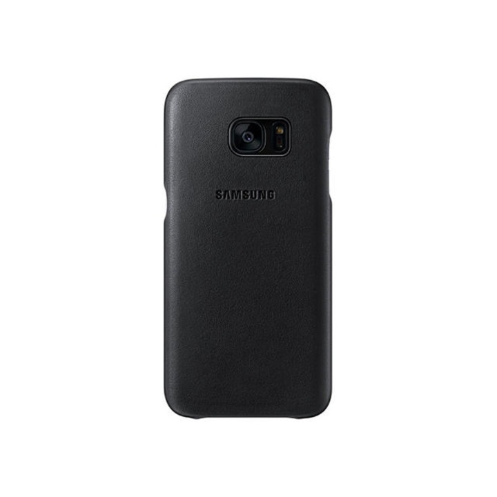 Гръб Omni Leather Cover за Samsung Galaxy S7 Edge, Черен
