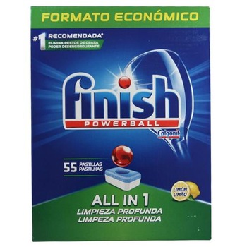 Detergent de vase pentru masina de spalat, Finish All in One, 55 tablete Detergent de vase pentru masina de spalat, Finish All in One, 55 tablete