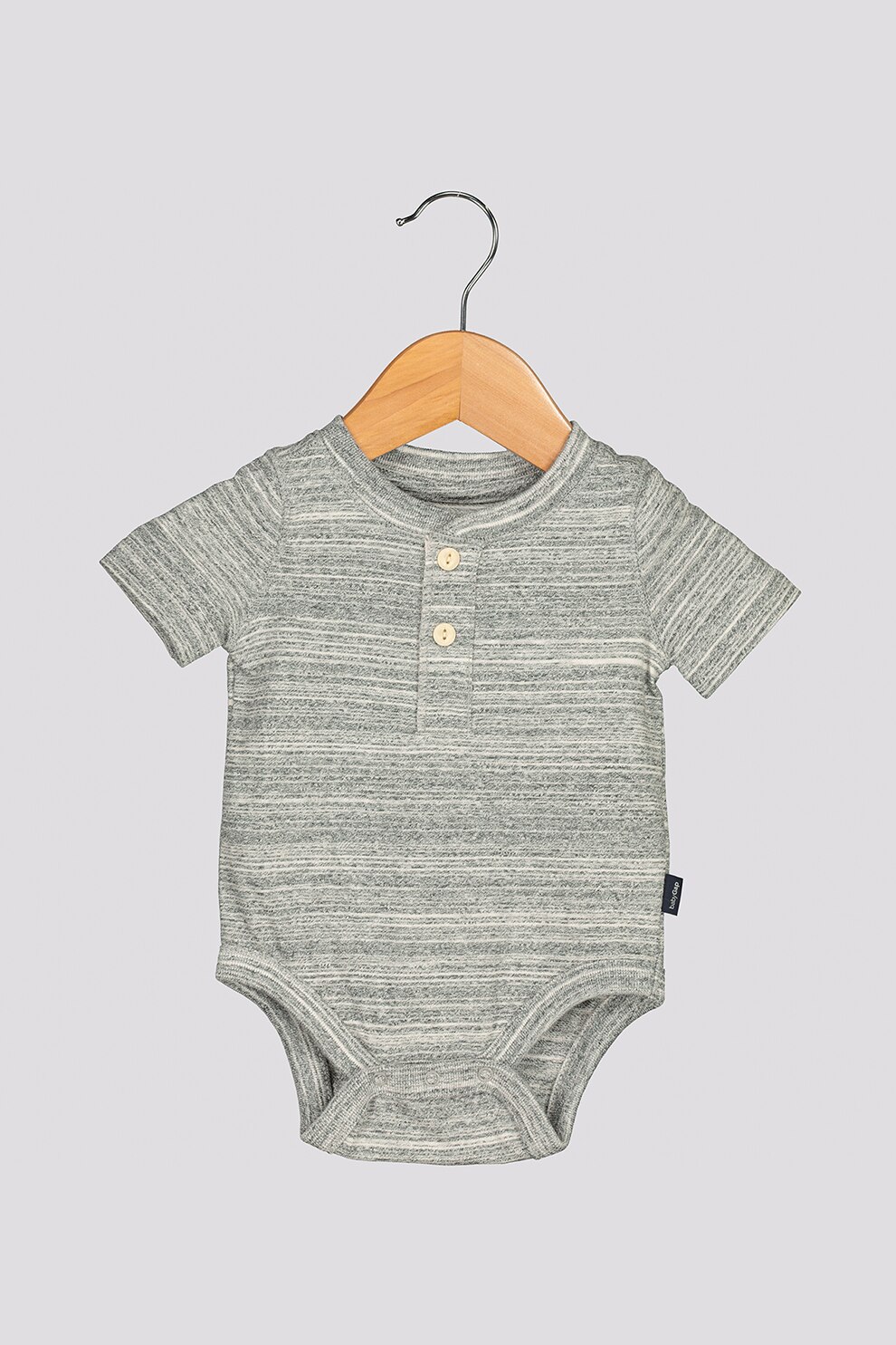 GAP, Body din bumbac cu maneci scurte, Gri melange