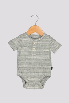 GAP, Body din bumbac cu maneci scurte, Gri melange GAP, Body din bumbac cu maneci scurte, Gri melange