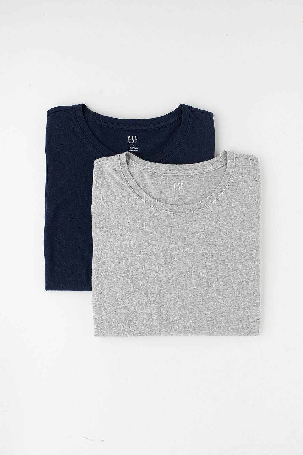 GAP, Set de tricouri cu decolteu la baza gatului - 2 piese, Bleumarin/ Gri