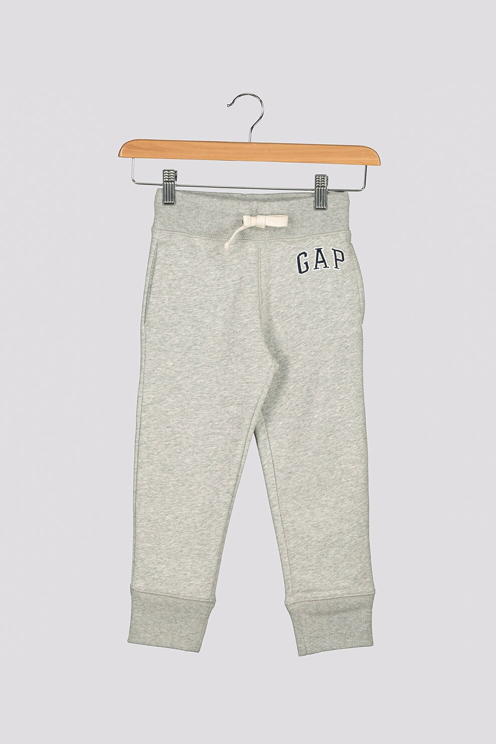 GAP, Pantaloni sport cu logo brodat, Gri melange