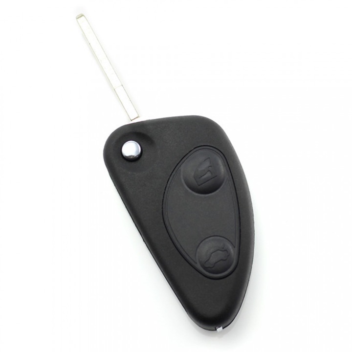 Carcase cheie, tip briceag, 2 butoane, Alfa Romeo, plastic ABS, negru