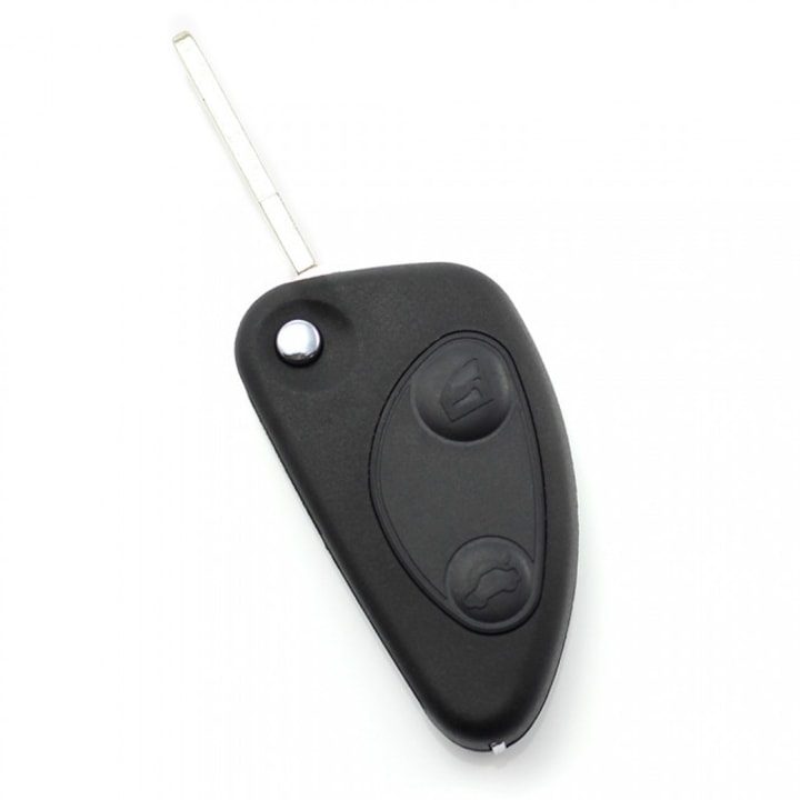 Carcase cheie, tip briceag, 2 butoane, Alfa Romeo, plastic ABS, negru