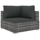 vidaXL 5-részes szürke polyrattan kerti bútorszett párnákkal 39.55 kg 46783