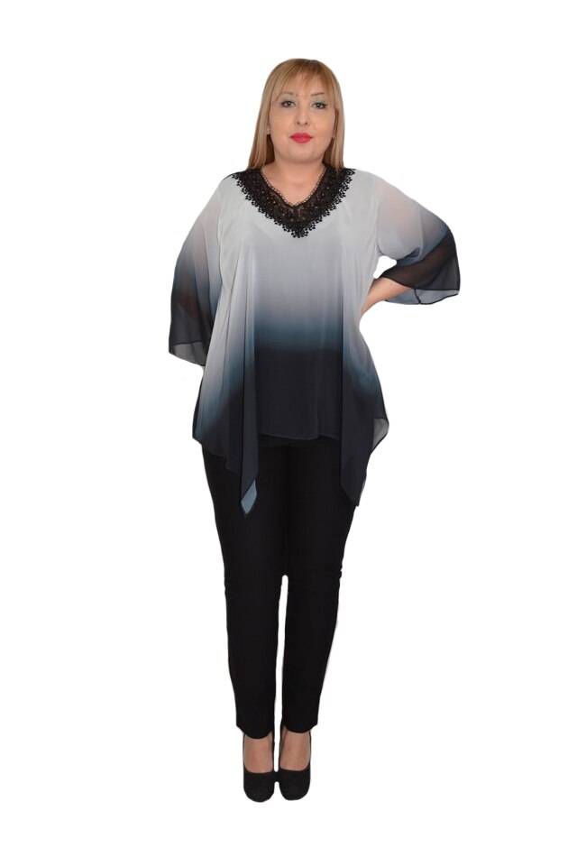 Bluza eleganta Yada cu aplicatii de margele,D&J Exclussive, Negru