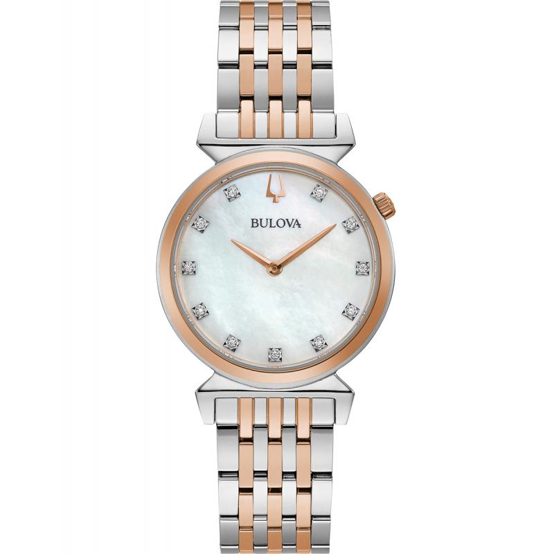 Ceas dama Bulova 98P192 Quartz Argintiu, Rose gold